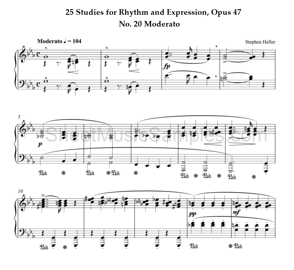 25 Studies for Rhythm and Expression, Opus 47 - No. 20 Moderato