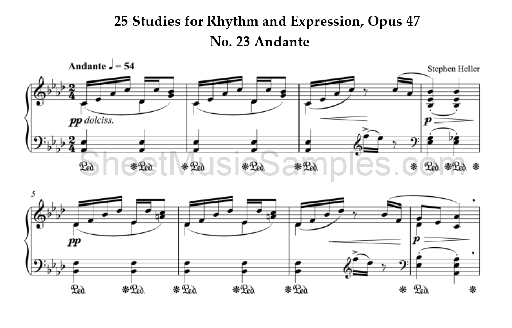 25 Studies for Rhythm and Expression, Opus 47 - No. 23 Andante