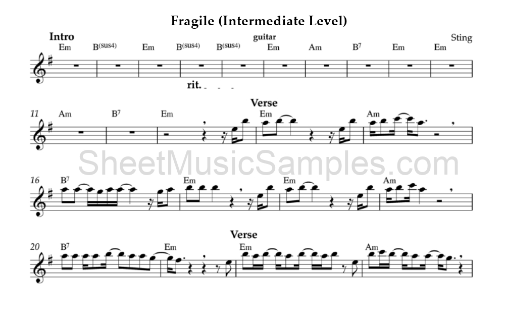 Fragile (Intermediate Level)