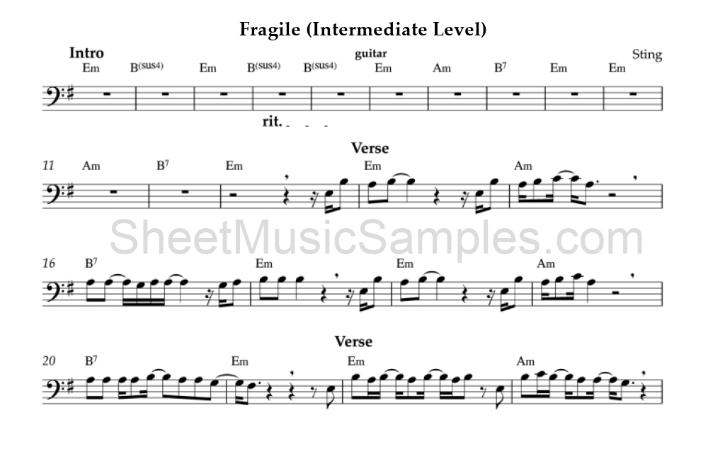 Fragile (Intermediate Level)