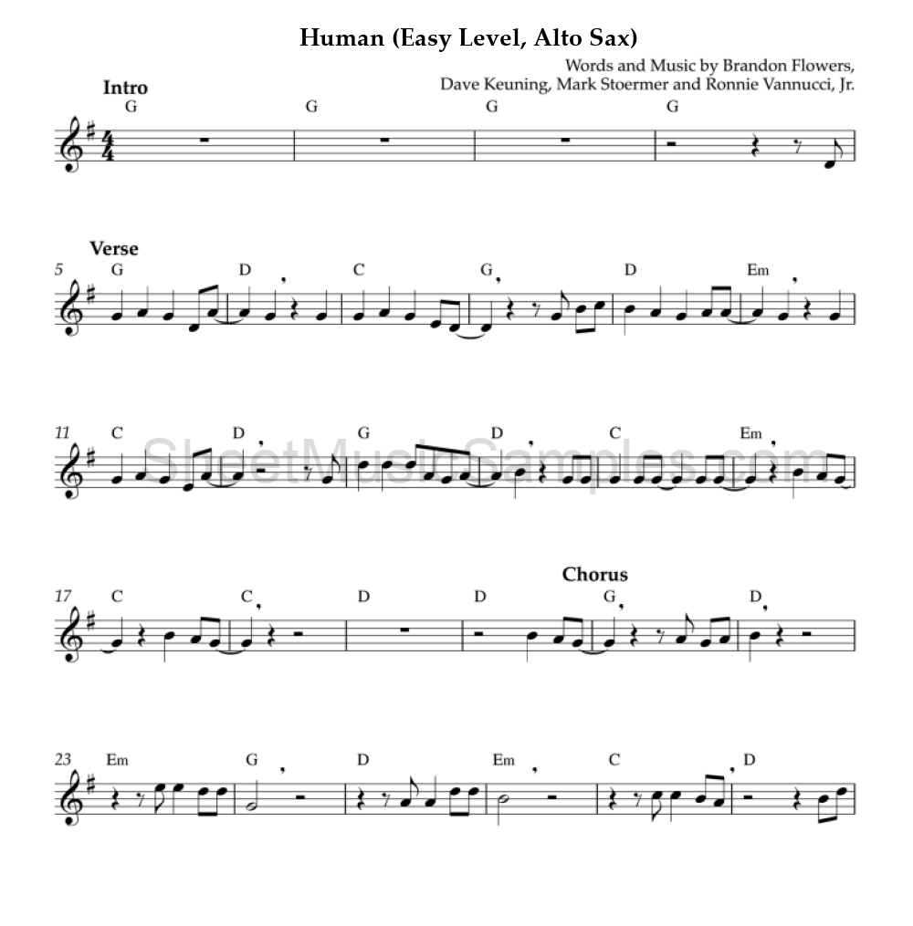 Human (Easy Level, Alto Sax)