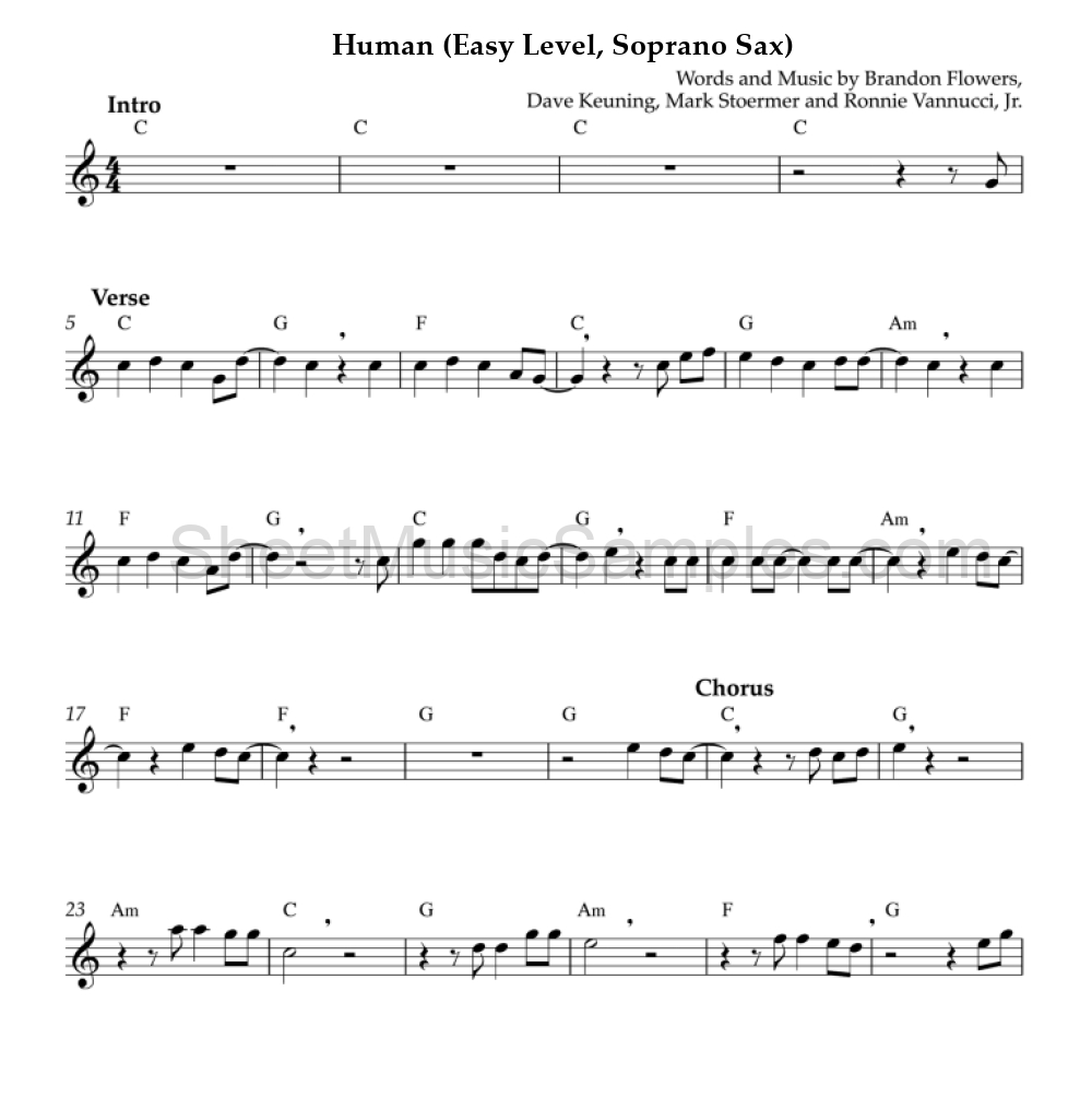 Human (Easy Level, Soprano Sax)