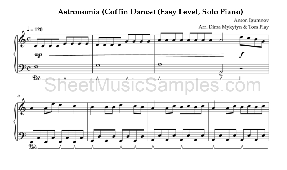 Astronomia (Coffin Dance) (Easy Level, Solo Piano)