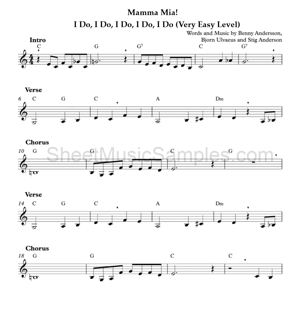 Mamma Mia! - I Do, I Do, I Do, I Do, I Do (Very Easy Level)