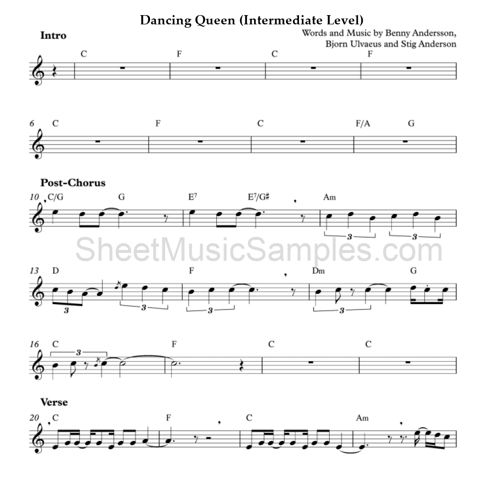 Dancing Queen (Intermediate Level)