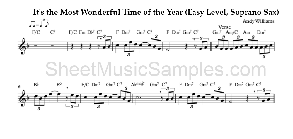 It's the Most Wonderful Time of the Year (Easy Level, Soprano Sax)