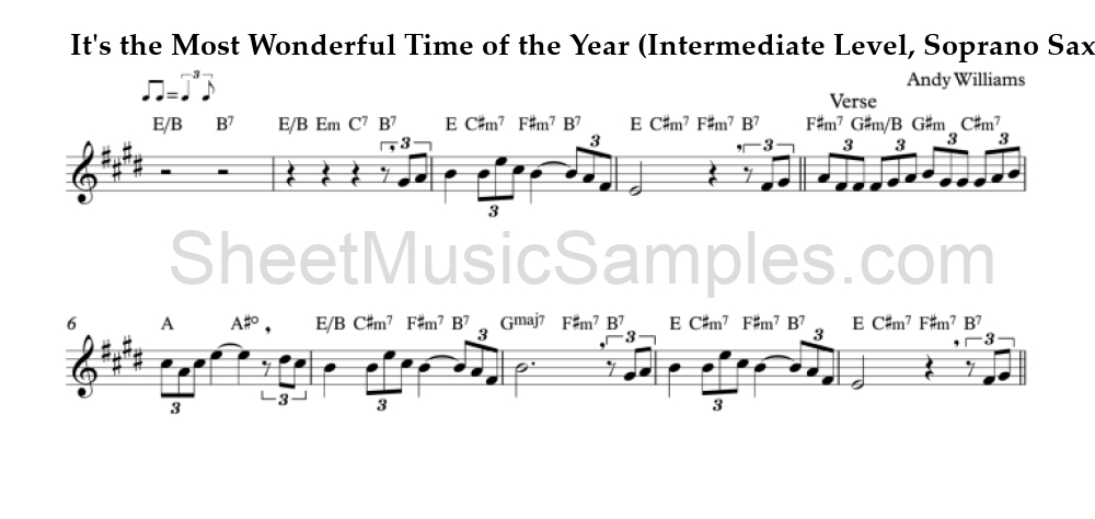 It's the Most Wonderful Time of the Year (Intermediate Level, Soprano Sax)