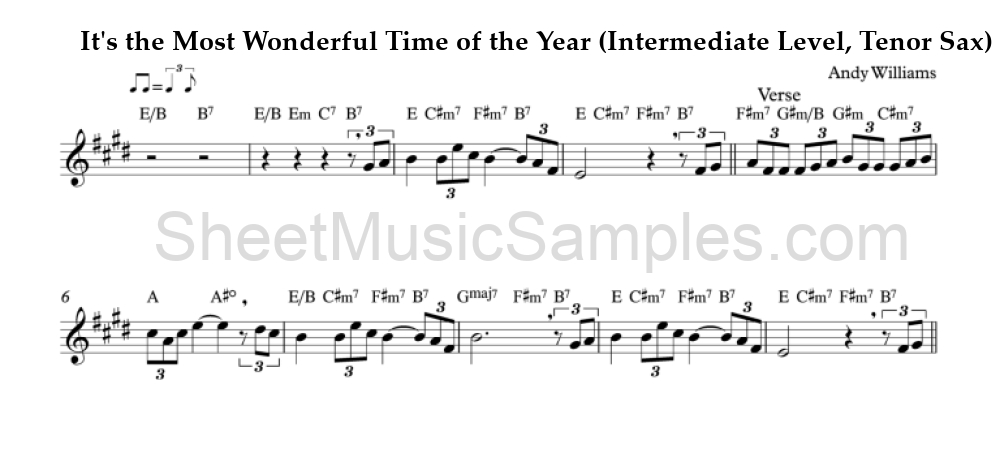 It's the Most Wonderful Time of the Year (Intermediate Level, Tenor Sax)