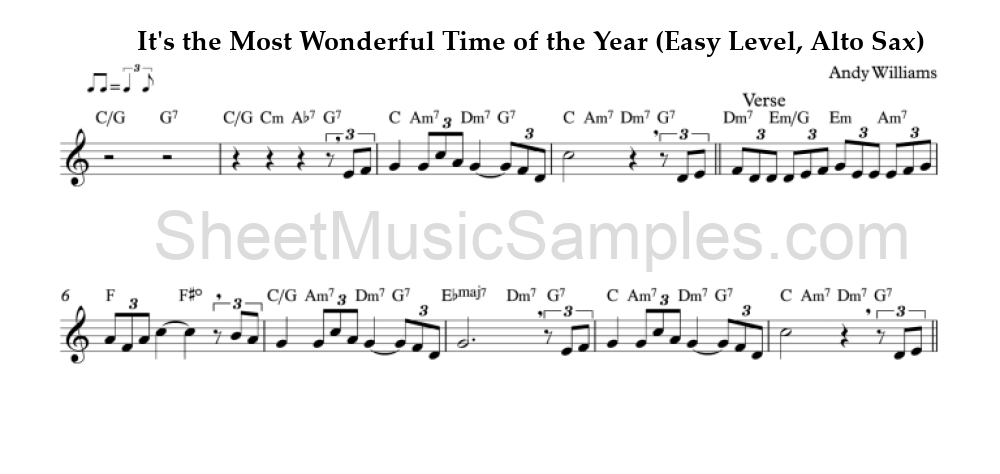 It's the Most Wonderful Time of the Year (Easy Level, Alto Sax)