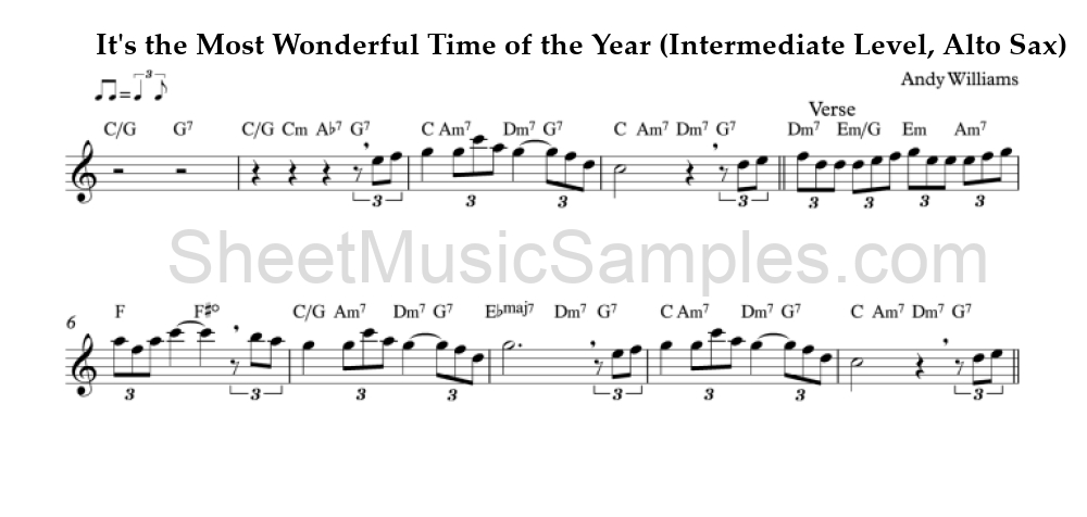 It's the Most Wonderful Time of the Year (Intermediate Level, Alto Sax)