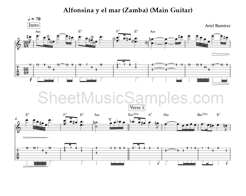 Alfonsina y el mar (Zamba) (Main Guitar)