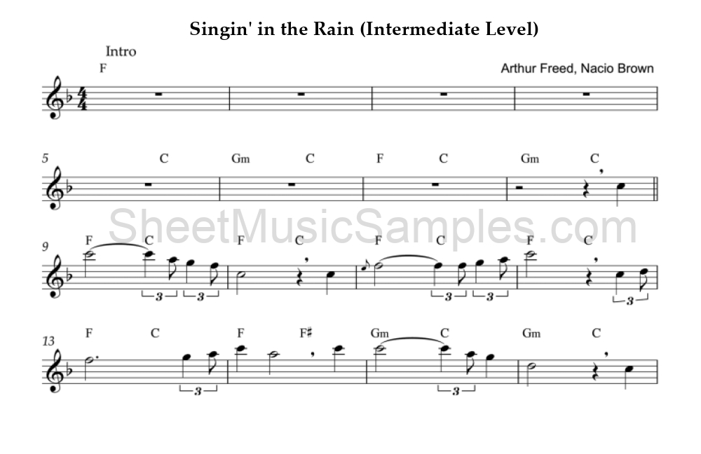 Singin' in the Rain (Intermediate Level)