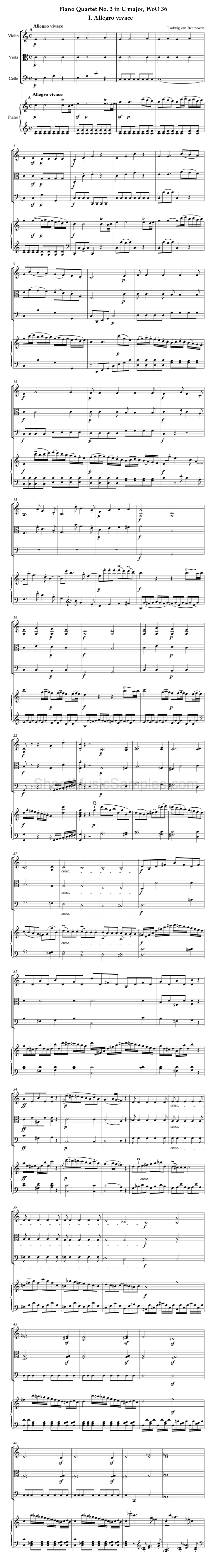 Piano Quartet No. 3 in C major, WoO 36 - I. Allegro vivace