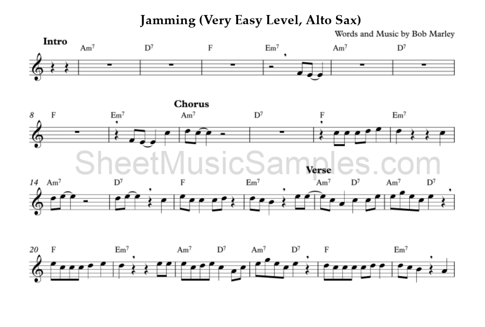 Jamming (Very Easy Level, Alto Sax)