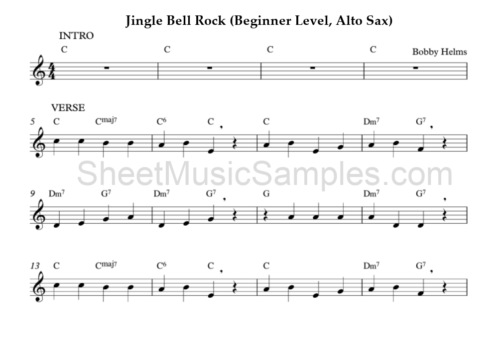 Jingle Bell Rock (Beginner Level, Alto Sax)