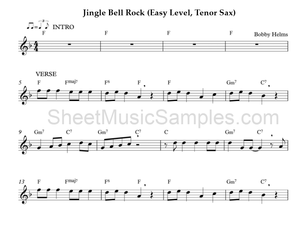 Jingle Bell Rock (Easy Level, Tenor Sax)