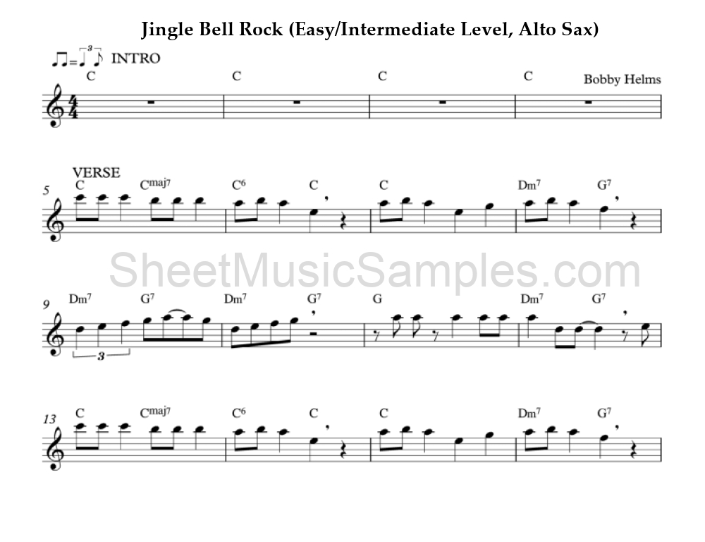 Jingle Bell Rock (Easy/Intermediate Level, Alto Sax)