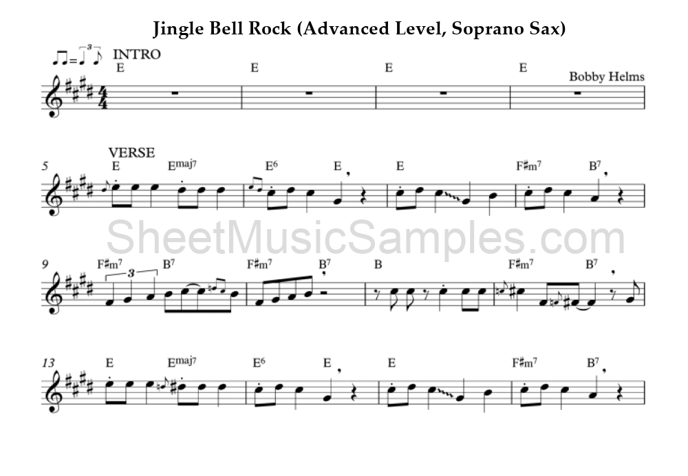 Jingle Bell Rock (Advanced Level, Soprano Sax)