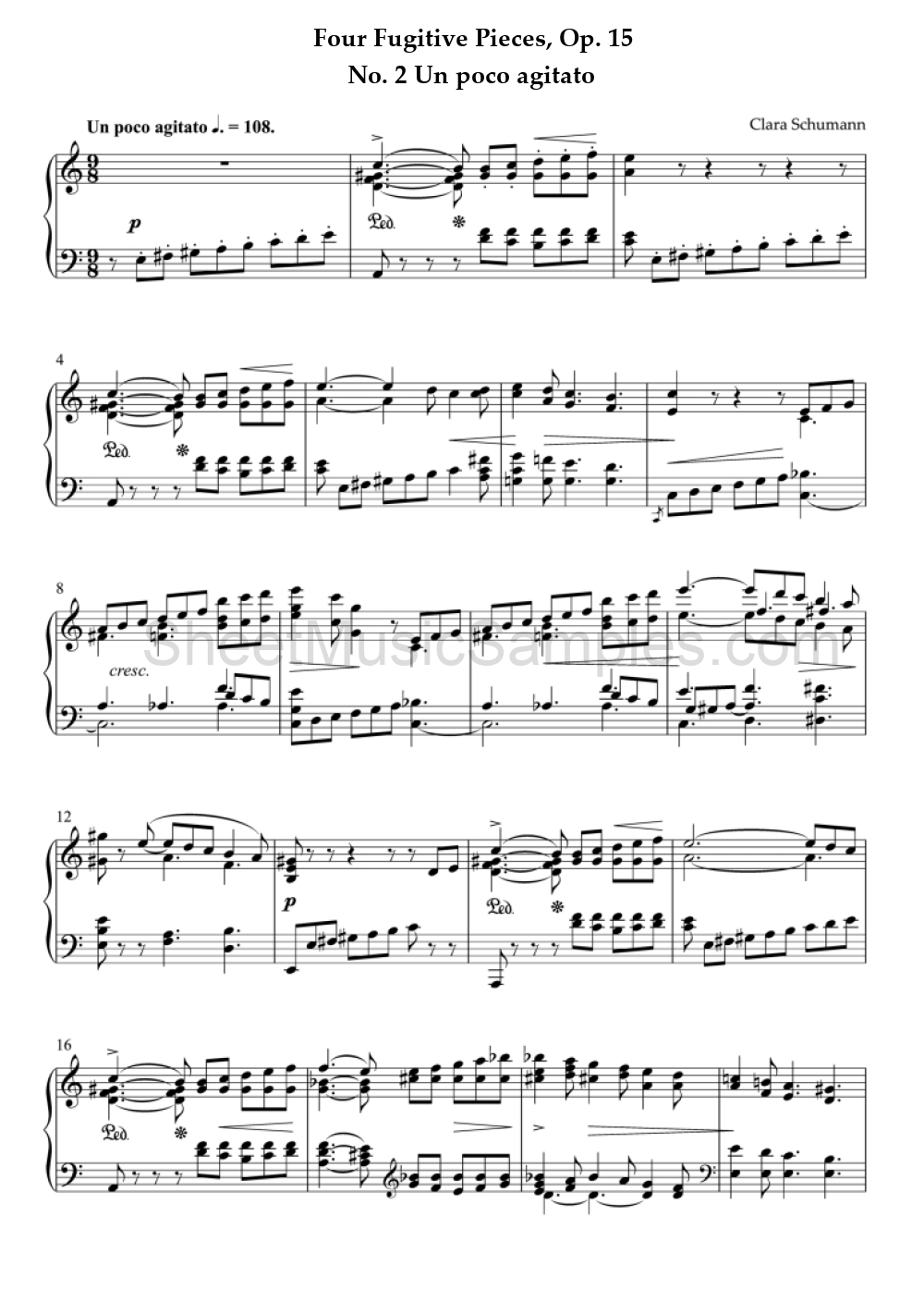 Four Fugitive Pieces, Op. 15 - No. 2 Un poco agitato