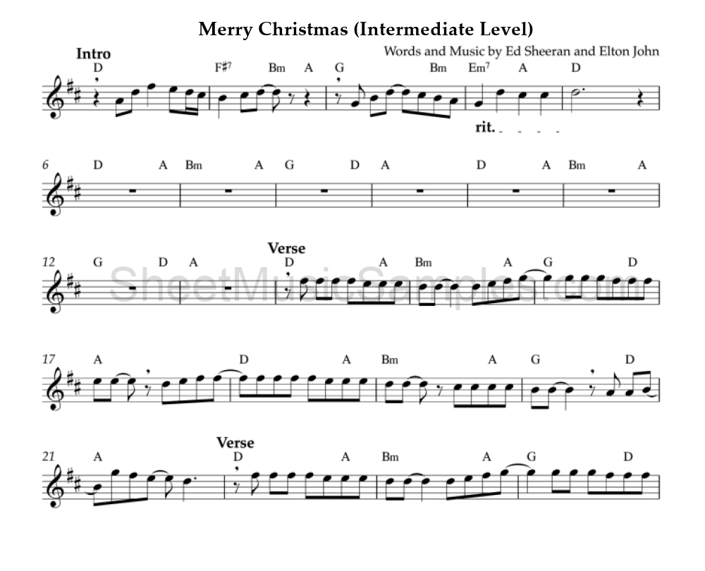 Merry Christmas (Intermediate Level)