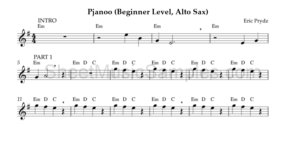 Pjanoo (Beginner Level, Alto Sax)