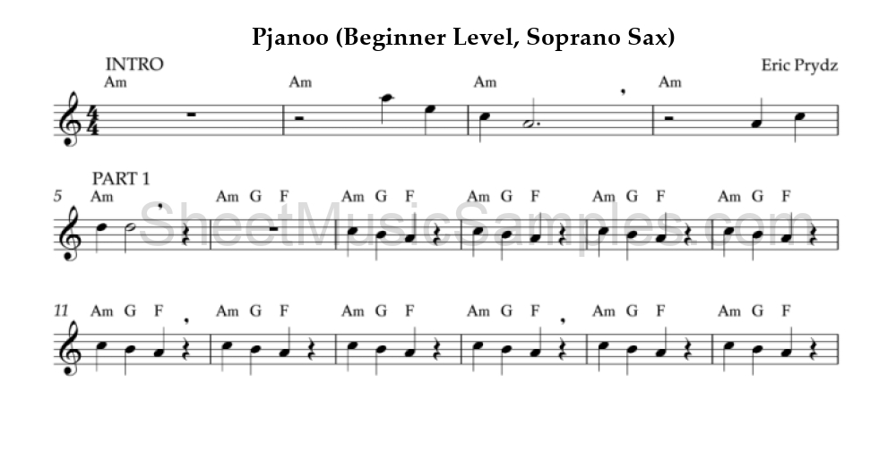 Pjanoo (Beginner Level, Soprano Sax)