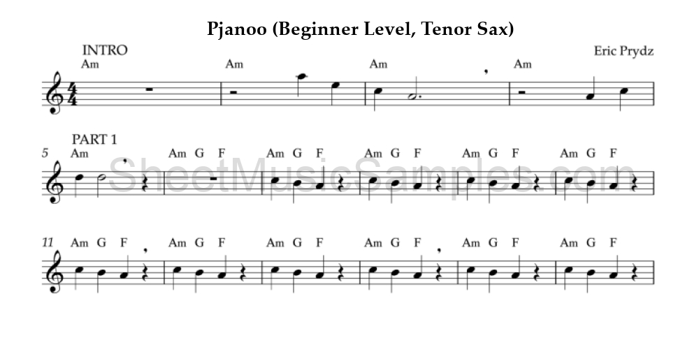 Pjanoo (Beginner Level, Tenor Sax)