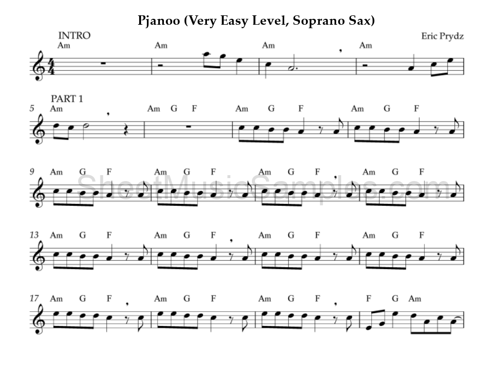 Pjanoo (Very Easy Level, Soprano Sax)