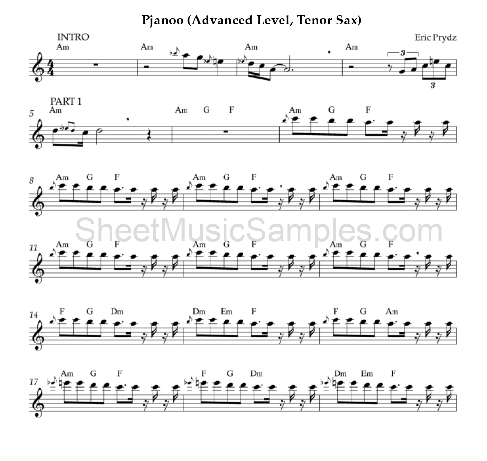 Pjanoo (Advanced Level, Tenor Sax)