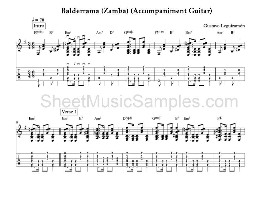 Balderrama (Zamba) (Accompaniment Guitar)