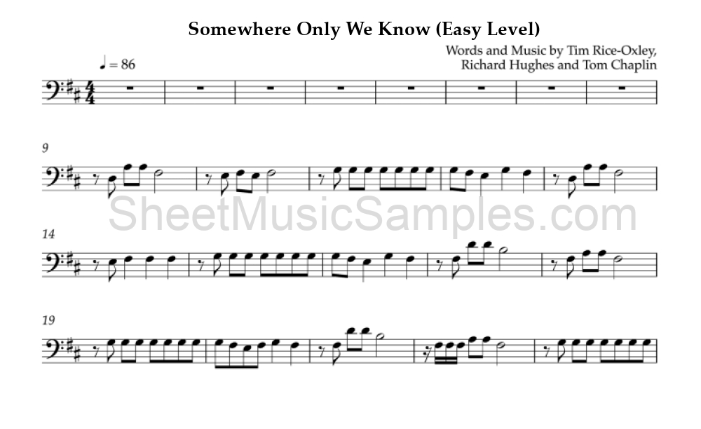 Somewhere Only We Know (Easy Level)