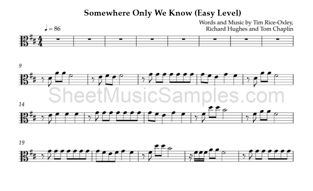 Somewhere Only We Know (Easy Level)