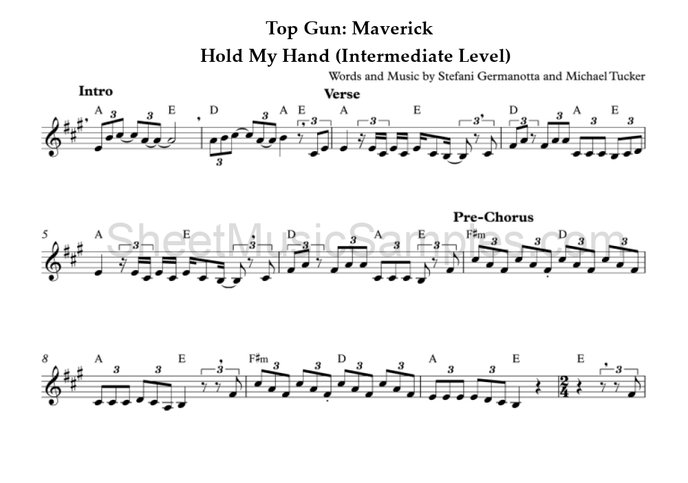 Top Gun: Maverick - Hold My Hand (Intermediate Level)