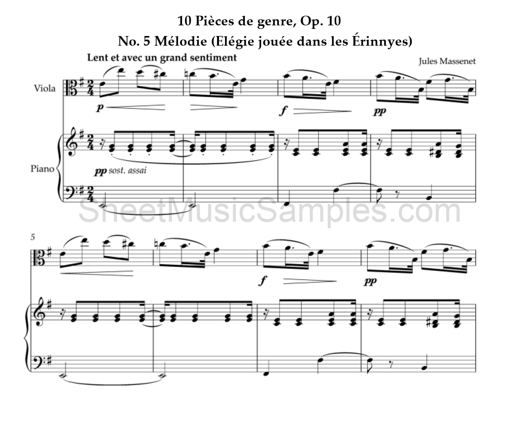 10 Pièces de genre, Op. 10 - No. 5 Mélodie (Elégie jouée dans les Érinnyes)