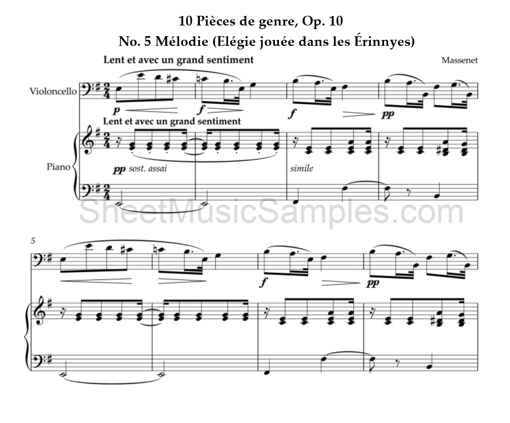 10 Pièces de genre, Op. 10 - No. 5 Mélodie (Elégie jouée dans les Érinnyes)