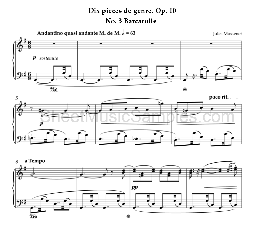 Dix pièces de genre, Op. 10 - No. 3 Barcarolle