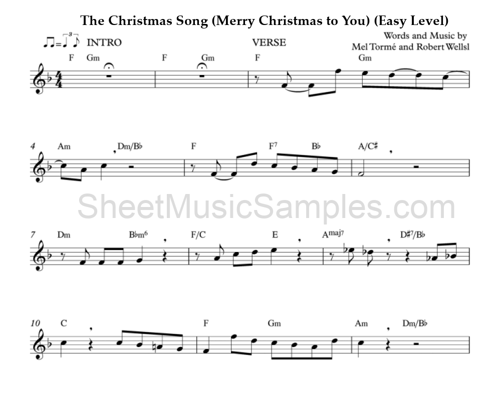 The Christmas Song (Merry Christmas to You) (Easy Level)