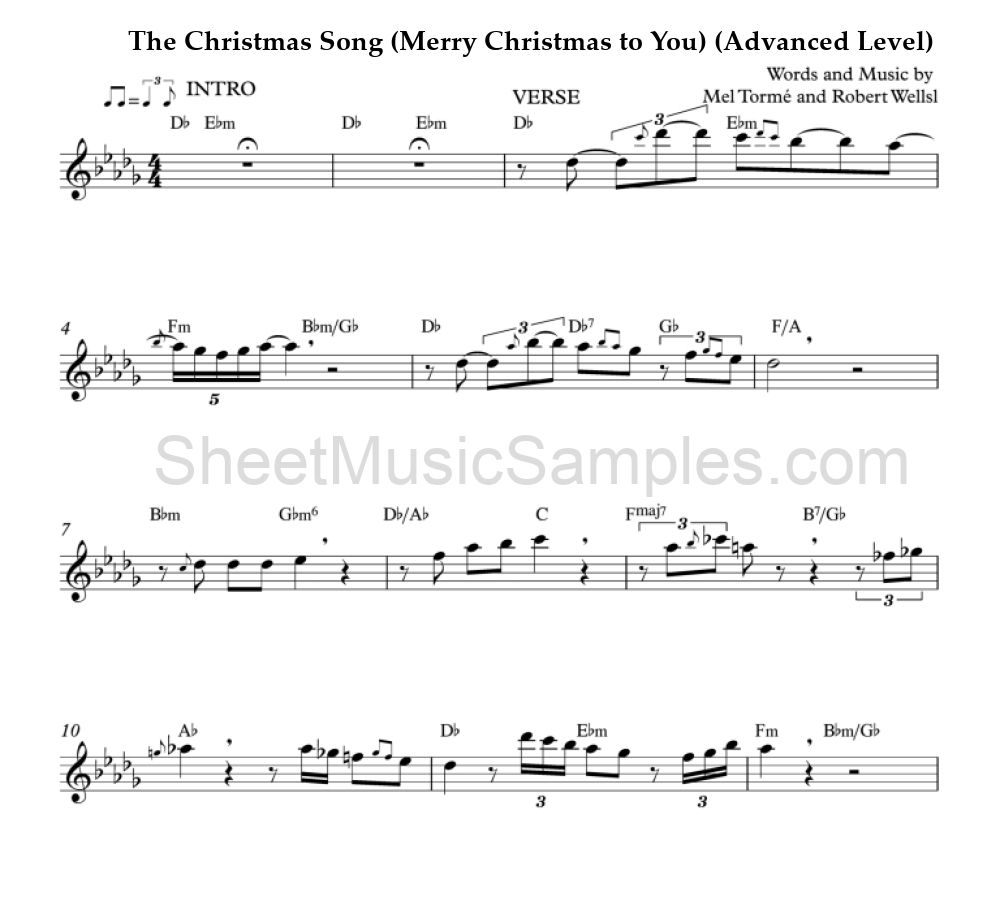 The Christmas Song (Merry Christmas to You) (Advanced Level)