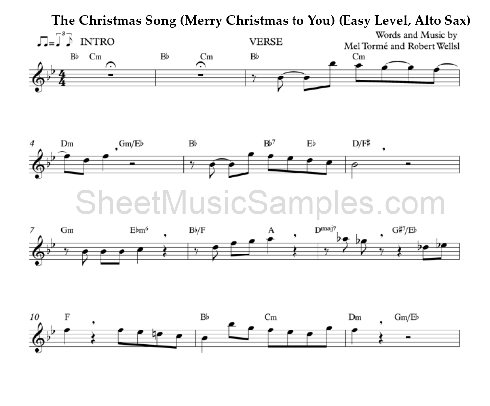 The Christmas Song (Merry Christmas to You) (Easy Level, Alto Sax)