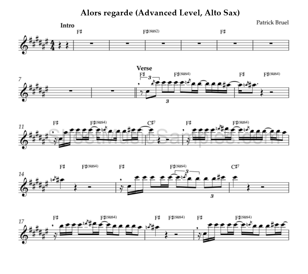 Alors regarde (Advanced Level, Alto Sax)