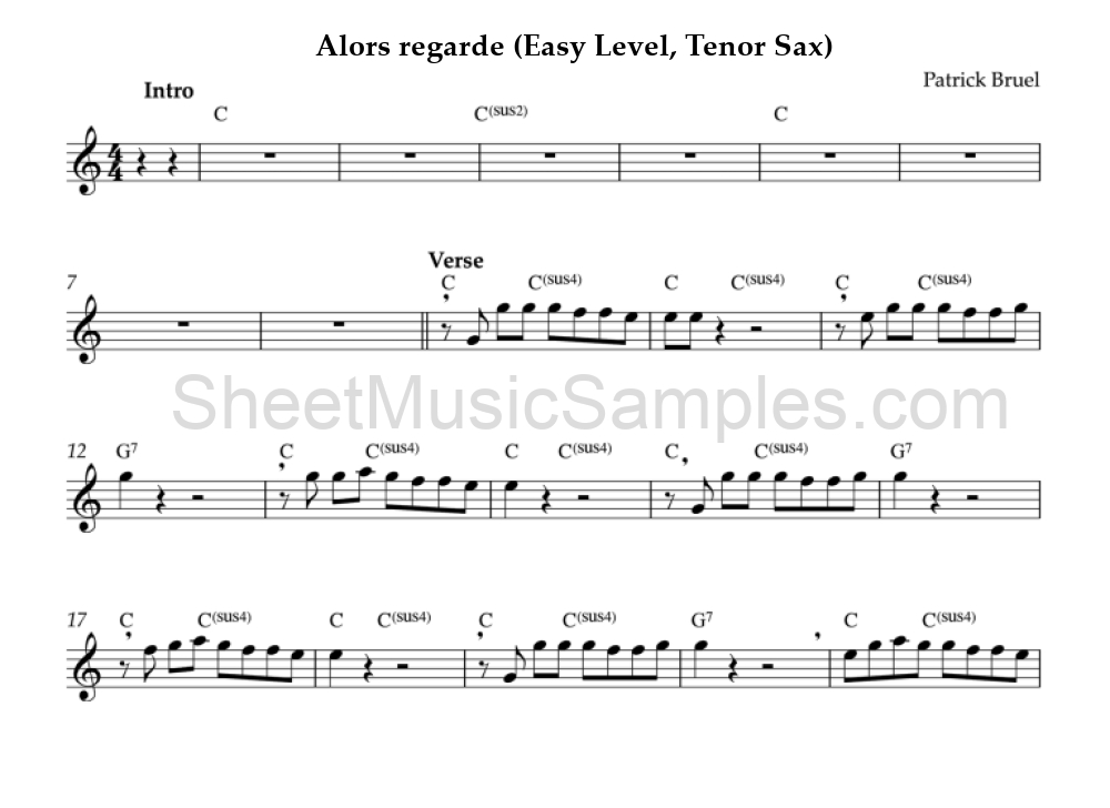 Alors regarde (Easy Level, Tenor Sax)