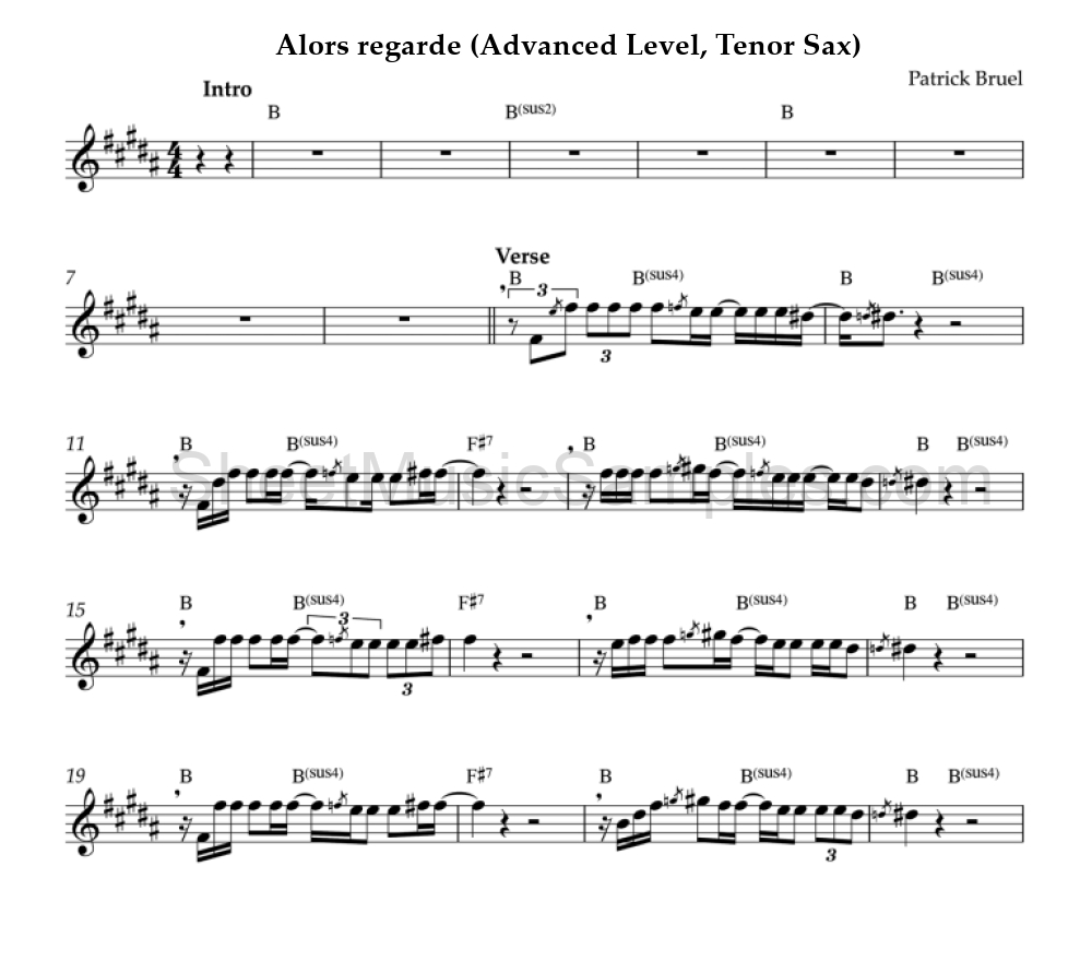 Alors regarde (Advanced Level, Tenor Sax)