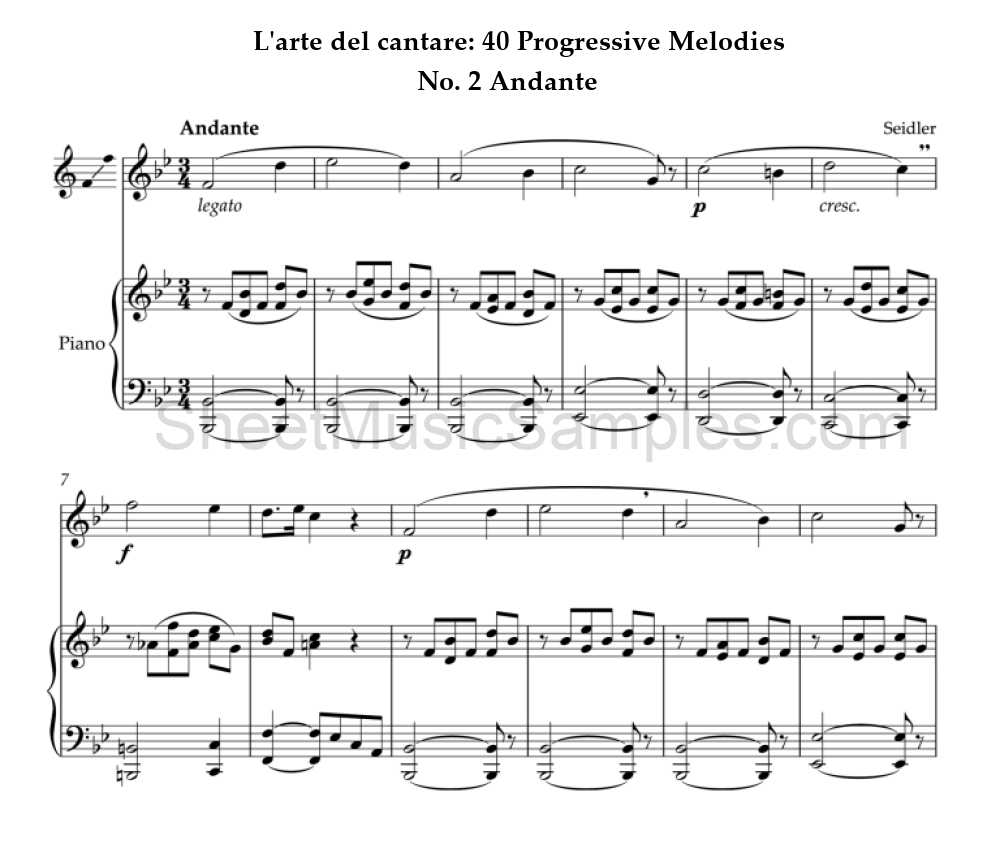 L'arte del cantare: 40 Progressive Melodies - No. 2 Andante