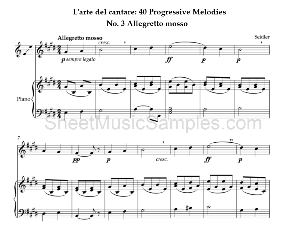 L'arte del cantare: 40 Progressive Melodies - No. 3 Allegretto mosso