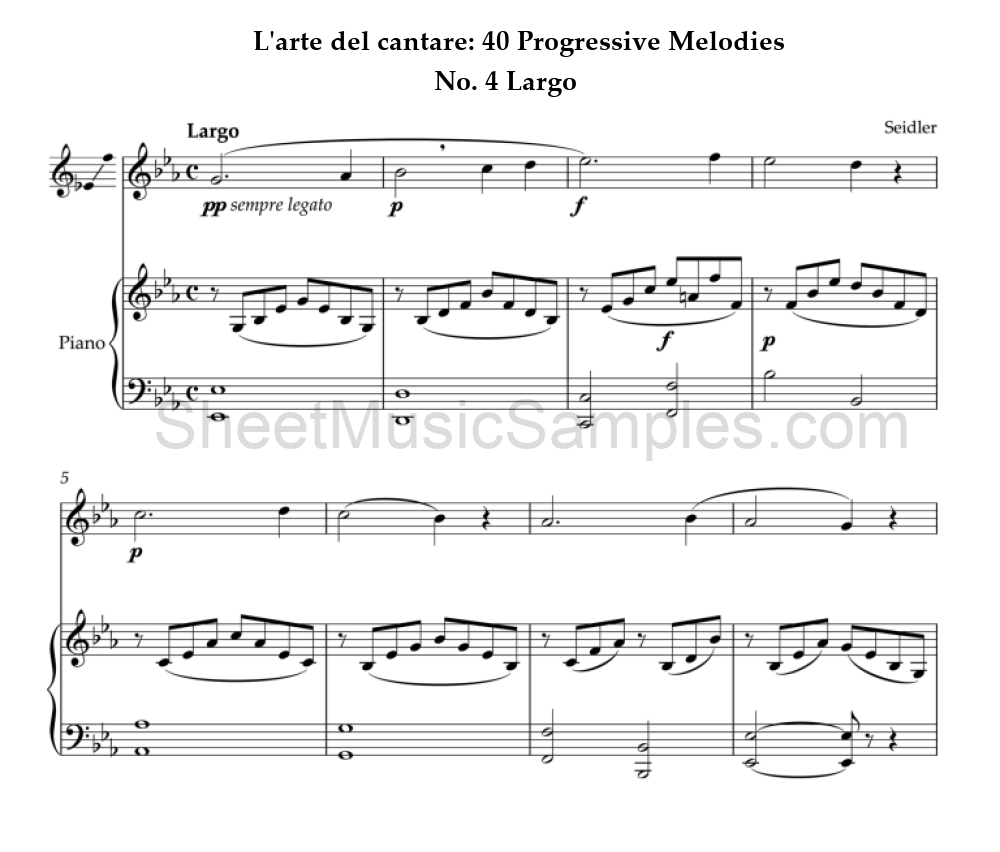 L'arte del cantare: 40 Progressive Melodies - No. 4 Largo