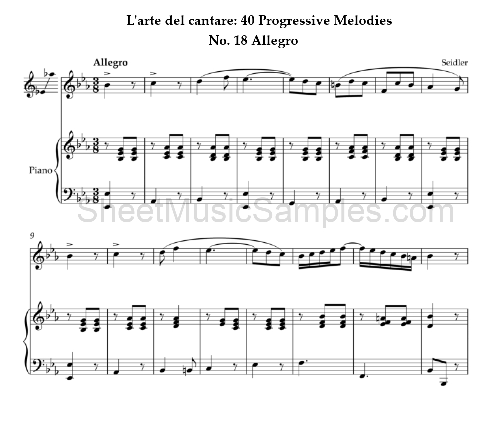 L'arte del cantare: 40 Progressive Melodies - No. 18 Allegro