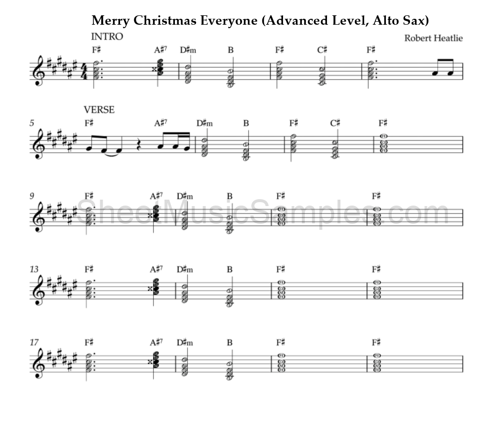 Merry Christmas Everyone (Advanced Level, Alto Sax)