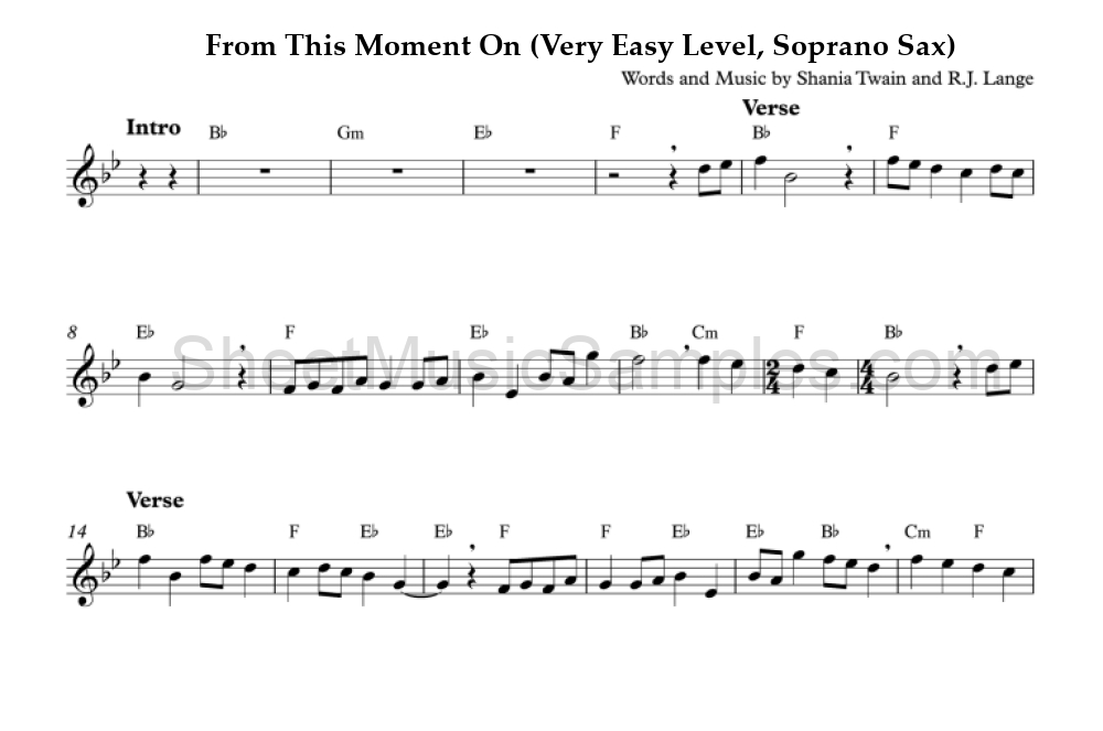 From This Moment On (Very Easy Level, Soprano Sax)