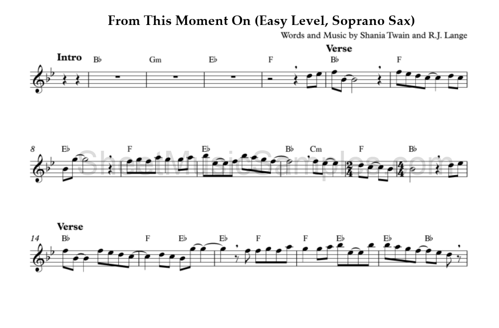 From This Moment On (Easy Level, Soprano Sax)