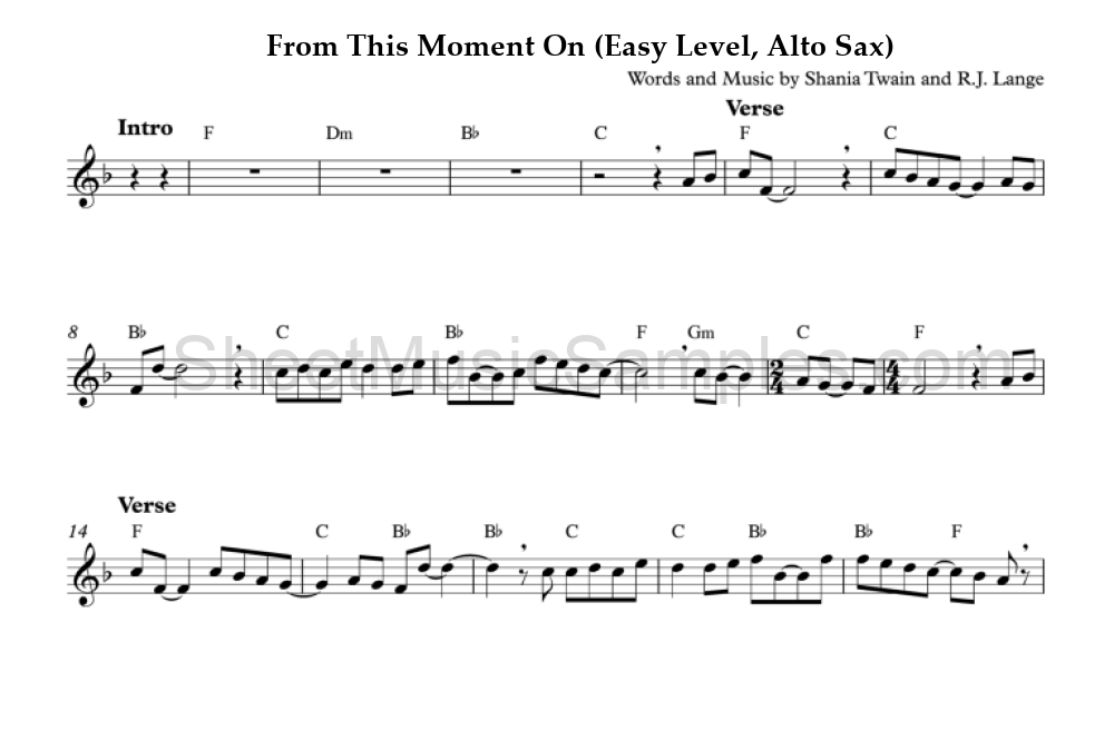 From This Moment On (Easy Level, Alto Sax)